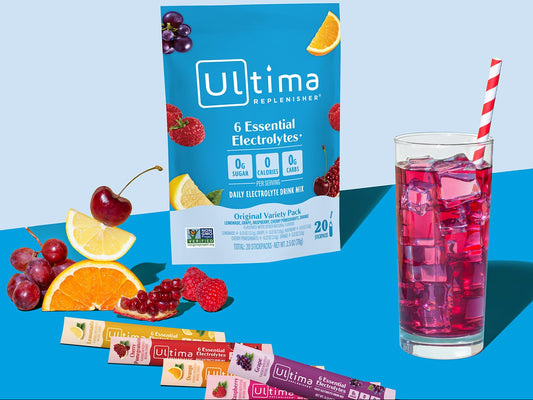 Ultima Replenisher Daily Electrolyte Powder – Original Variety Pack, 20 Stickpacks – Zero Sugar Hydration Packets with 6 Electrolytes and Minerals – Sugar Free, Plant Based & Keto Friendly Drink Mix