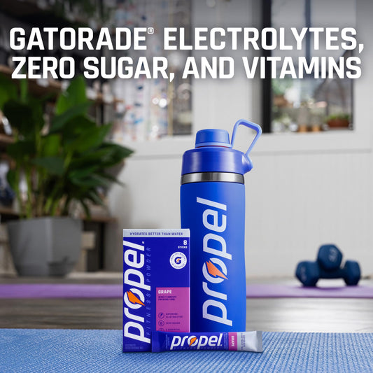 Propel Electrolyte Powder Drink Mix, 3 Flavor Variety Pack, (32 Servings), Zero Sugar, Enhanced Water Beverage, Gatorade Electrolytes, Vitamins, No Added Colors, No Artificial Flavors, Hydration